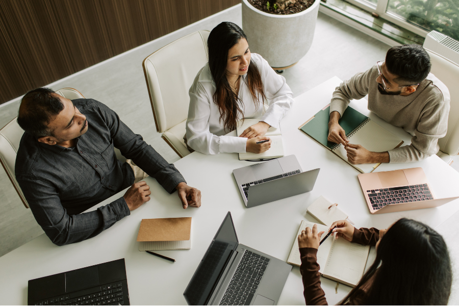 business discussing cloud invoicing